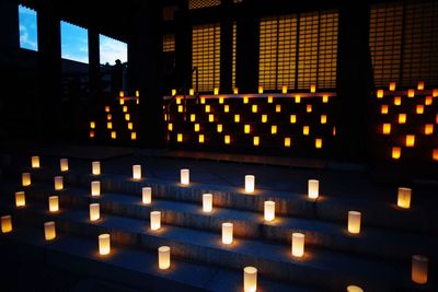 View of illuminated building