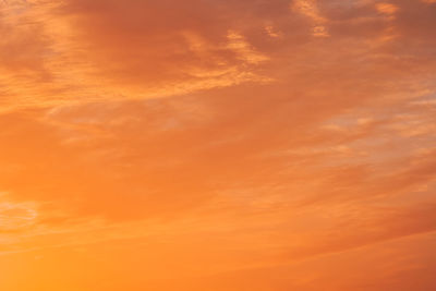 Low angle view of orange sky