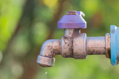 Close-up of old faucet