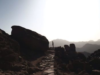 Scenic view of mountains against clear sky