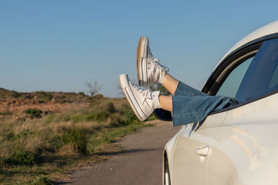 Low angle view of car on road
