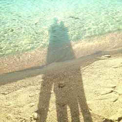 Shadow of people on beach