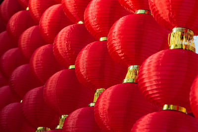 Red lantern decoration for chinese new year festival at chinese shrine. ancient chinese art.