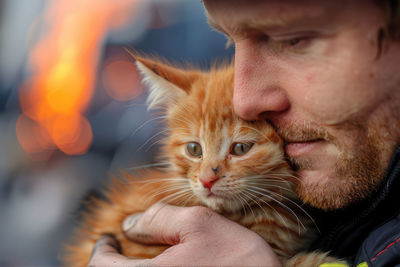 Close-up of man looking away