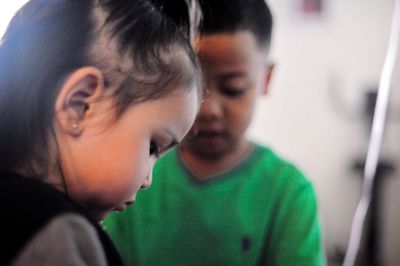 Close-up portrait of a boy