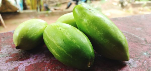 Close-up of fruits on table