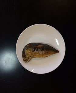 High angle view of bread in plate