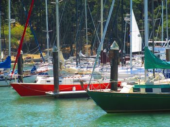 Boats in calm sea