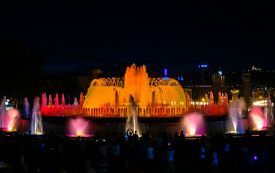 Illuminated city at night