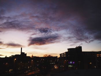 View of city at sunset