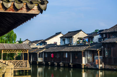 Reflection of buildings in old town