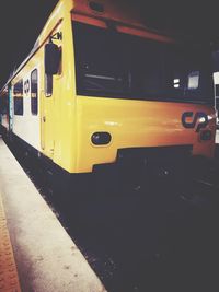 Train at railroad station platform