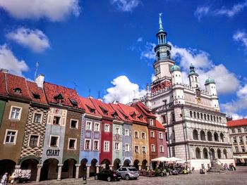 Low angle view of historical building against cloudy sky