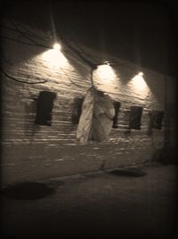 View of illuminated lights at night