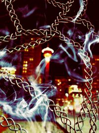 Close-up of illuminated lamp