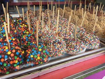 Full frame shot of multi colored candies in store