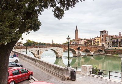 Bridge over river in city