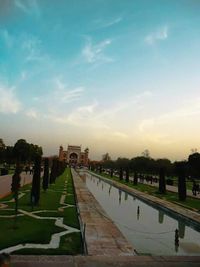 View of road at sunset