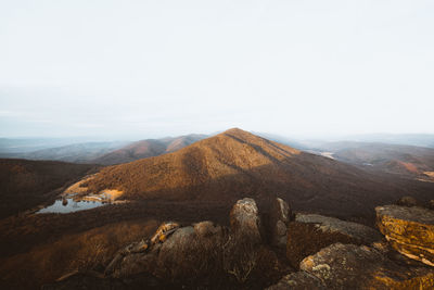 View of mountain range against sky