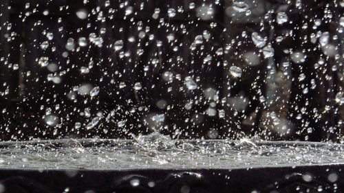 Full frame shot of water drops on rainy season