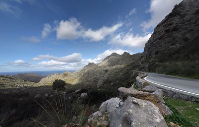 Scenic view of mountains against sky