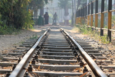 Close-up of railroad tracks