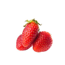 Close-up of strawberry against white background