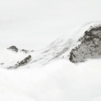 View of snow covered landscape against clear sky