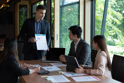 People working on table