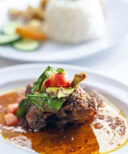 Close-up of food in plate on table