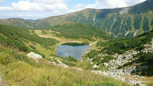 Scenic view of mountains against sky