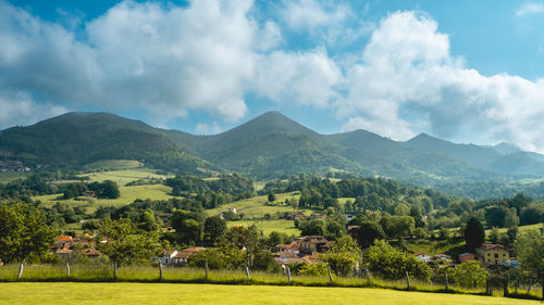 Scenic view of mountains against sky