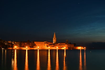 Porec waterfront in blue