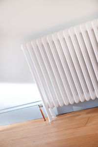 Radiator against wall at home