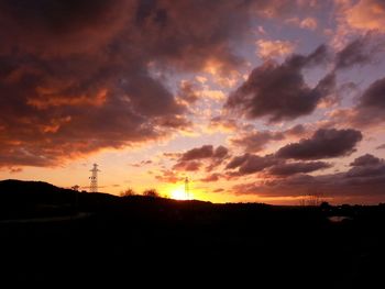 Silhouette of landscape at sunset