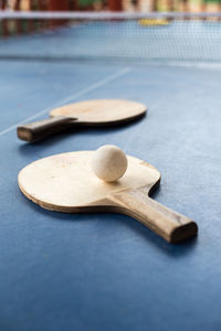 Close-up of table tennis