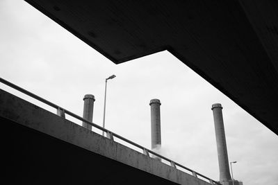 Low angle view of built structures against sky