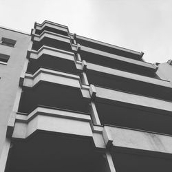 Low angle view of modern building against clear sky