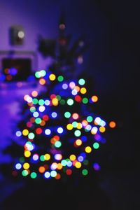 Defocused image of colorful lights at night