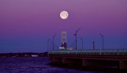 View of bridge against sky at night