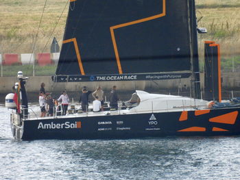 People on boat in sea