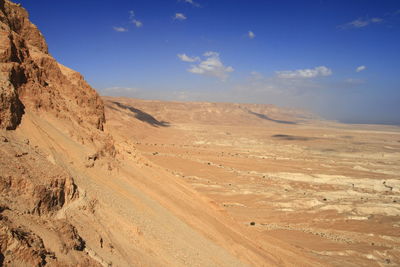 Scenic view of desert against sky