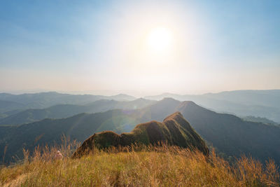 Scenic view of mountains against sky