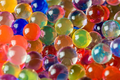 Full frame shot of colorful marbles