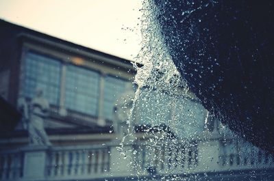 Close-up of raindrops on window