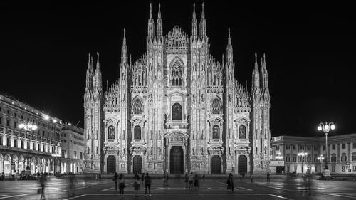 View of illuminated building at night