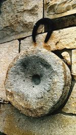 Close-up of old stone wall