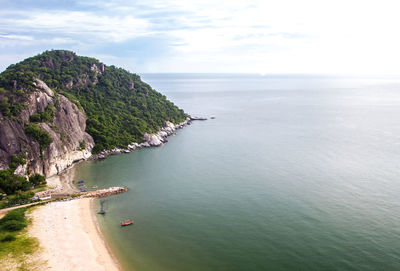 High angle view of sea against sky