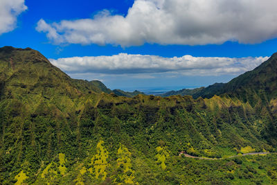 Scenic view of mountains against sky