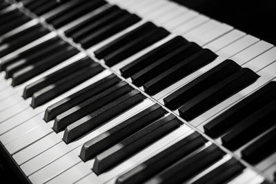 Close-up of piano keys